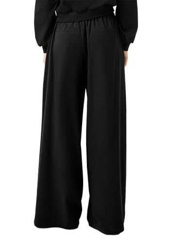 Pantalon plissé fluide noir jambe large taille confortable - 2