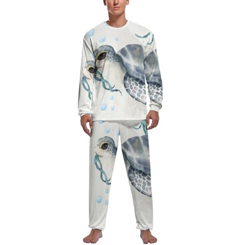 Vêtements de nuit homme haut et bas imprimé marin finitions soignées