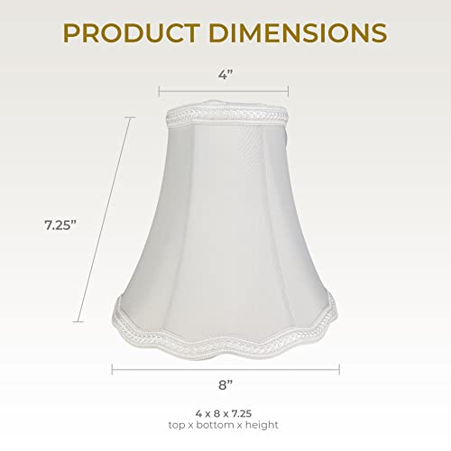 Image of Royal Designs, Inc. Scalloped Bell Designer Lamp Shade, Round Clip Fitter, DSO-83RC-8WH, 4 x 8 x 7.25, White