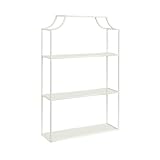 Kate and Laurel Ciel Three-Tiered Wall Shelf; 21 x 30; White; Decorative Floating Shelf Storage and Wall Organizer for Over Toilet Storage Bathroom Display
