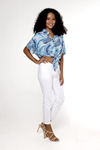 Image of Hawaii Hangover Family Matching Hawaiian Clothes, Simply Blue Leaves | Family matching Hawaiian outfits, Simply Blue Leaves, lightweight rayon, machine washable, tropical leaf print, luaus
