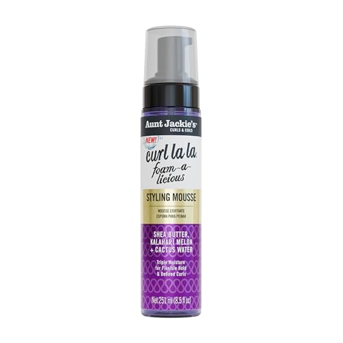 Aunt Jackie's Curls & Coils Curl La La Foam-a-licious Styling Mousse, 8.5 fl oz - Triple Moisture...