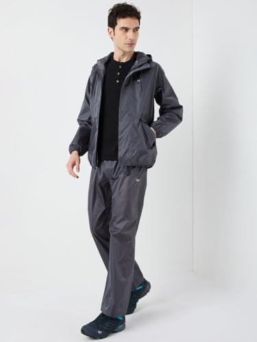 Image of Wildcraft Men Rain Jacket | Hooded Waterproof Design With Adjustable Drawstring & Elasticated Cuffs | 100% Polyester Breathable Fabric For Monsoon Travel & Daily Wear