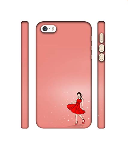 Image of Amazon Brand - Solimo Designer Red Dress Lady 3D Printed Hard Back Case Mobile Cover for Apple iPhone 5 / 5S