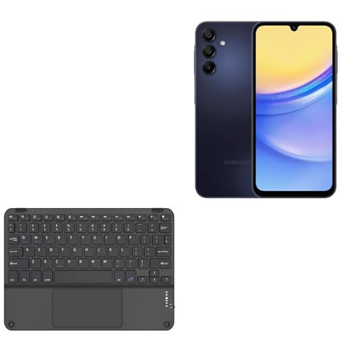 BoxWave Keyboard Compatible with Samsung Galaxy A15 5G - SlimKeys Bluetooth Keyboard with Trackpad, Portable Slim TouchPad - Jet Black