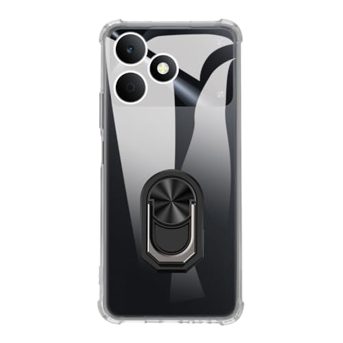 UOGNADGD �t���L�V�u���P�[�X + �����O�z���_�[ OPPO Realme Note 80 4G �Ƃ̌݊������� �ϏՌ��J�o�[���}�O�l�b�g�����J�X�^�C���X�^���h (�N���A+�u���b�N�����O)