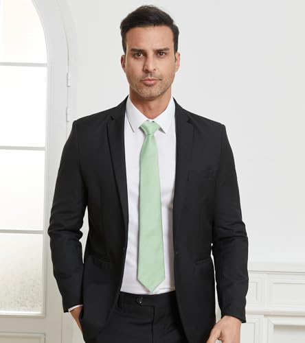 Image of DecTwig Men's Ties Solid Color Formal Neckties 3.15 inch (8CM) Black Ties For Men
