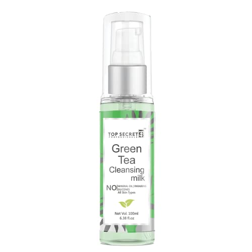 Image of Top Secret Moisturizing Cleansing Milk | Enriched with Green Tea Extract | Gentle Soft Deep Pore Cleanser | Sulphate and Paraben Free | Makeup Remover | For All Skin Types | 100 ml