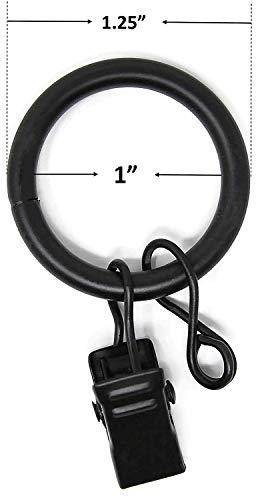 Spotblinds 48 Inch Clear Acrylic Wand With Cafe Curtain Ring 1 Piece Pack (Matte Black Café Ring) #TOP2
