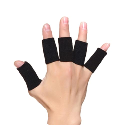 IWOWHERO 10pcs Sleeves Protector Braces Thumb Brace Basketball Thumb Protector Basketball Sleeve Thumb Splint for Thumb Support Thumb Braces Black