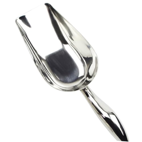 FUNNETOYU Cuchara para Hielo de Acero Inoxidable con Mango Tubular Ergonómico y Diseño Pulido Espejo Pala Pequeña Multiusos para Cocina Bar Dulces y Buffet Resistente y Fácil de Almacenar