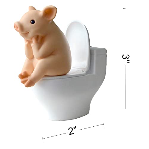 Gemmia Miniature Garden Pig Statue- Toilet Pig Figurine (Pvc Material Light Weight 24G) #TOP1