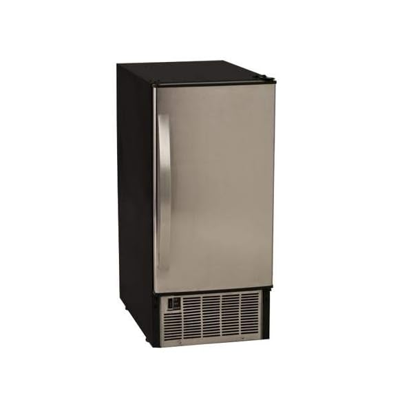 EdgeStar IB450SS 50 Lb. 15 Inch Wide Undercounter Clear Ice Maker Stainless Steel Mini Fridge