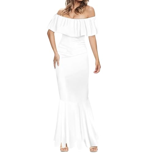 Image of Polynesian for Women S-7XL Off Shoulder Maxi Dress Hawaiian Summer Dresses