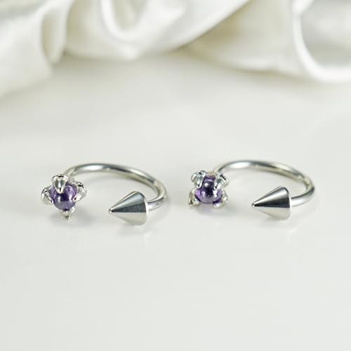 16G 2PCs Dragon Claw and Spike Snake Bite Jewelry, Hoop Lip Rings Snake Bites, Horseshoe Labret Jewelry for Lip Piercing, 8mm 10mm 12mm Hoop4