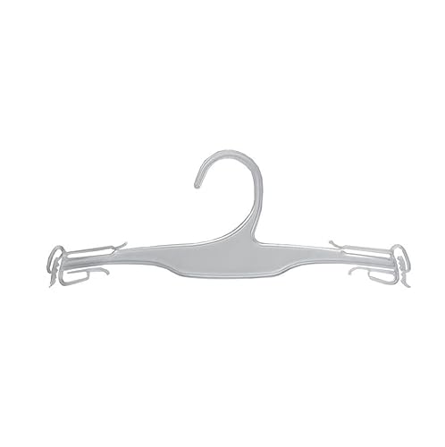NAHANCO Intimate Apparel Percha moldeada con delicados clips de hombro y área para logotipo - 10", transparente - 250/caja