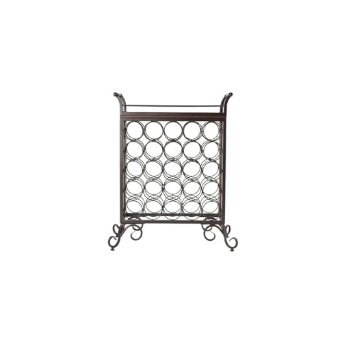 Soporte para 25 botellas de vino metal y madera miniatura 2