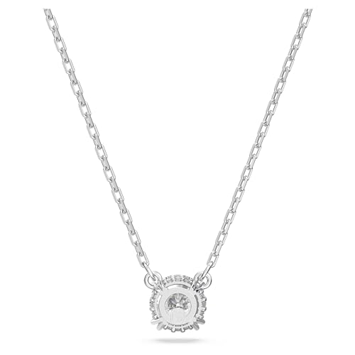 Swarovski Stilla Anhänger, Rhodinierte Damenhalskette mit Klaren Swarovski Kristallen