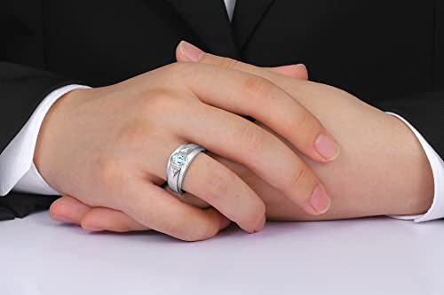 Rylos Men's Rings Classic Design 7X5MM Oval Gemstone & Sparkling Diamond Ring - Color Stone Birthstone Rings for Men, Sterling Silver Rings in Sizes 8-13. Timeless Elegance!2