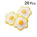 Yardwe Resina Uovo Fritto Artificiale Finto Cibo Finta Cucina Giocattolo Mini casa in Miniatura Cibo Decorazione Accessorio Fai da Te 20 pz