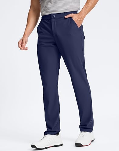Image of Pudolla Men's Golf Pants 30 inch /32 inch /34 inch Comfy Stretch Dress Work Pants Lightweight Quick Dry Casual Slacks Trousers with Pockets