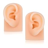 2PCS Realistic Silicone Ear Models – Soft Left & Right Fake Ears for Piercing Practice & Earring Display, Flexible Mannequin Mold for Artists & Retail Showcases (One Pair of Ear#2)
