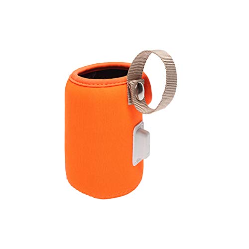 Manyo Chauffe Biberon USB, Sac Isotherme Biberon Chauffe Biberon de Voyage- 2,56 x 4,13 in, Chauffe-Lait Pochette Portable pour Poussette Voiture (Orange, Câble non inclus)