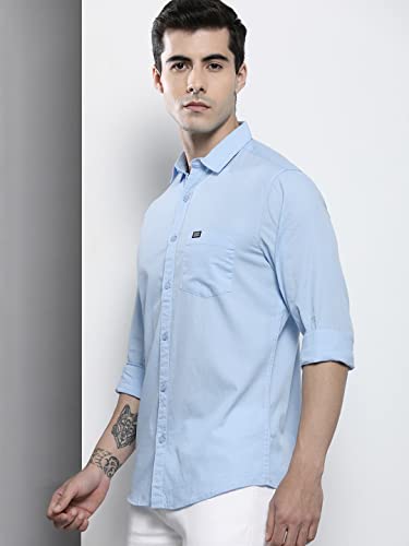 Image of The Indian Garage Co Men Slim Fit Solid Full Sleeves Cutaway Collar Casual Shirt
