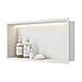 Neohomee 24x12 White Wall Niche with LED Light Strip, Waterproof Shower Cabinet, Stainless Steel Bathroom Shelf, No Tile Recessed Storage Organizer