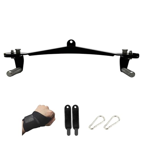 MYUDEGEAS LAT Pulldown Bar Attachment with 360° Rotating Handles, Adjustable Rowing Grip for CableMachine, Back Training, Bicep Tricep Workout, LAT Pull Down Bar for Home Gym