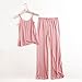bawilom Womens Pajamas Sets with Pants Comfy Sleepwear Sleeveless Spaghetti Strap Cami Tops Nightwear 2 Piece Pjs Loungewear Pink
