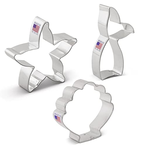 Mermaid Cookie Cutters 3-Pc. Set Made In Usa By Ann Clark #TOP7
