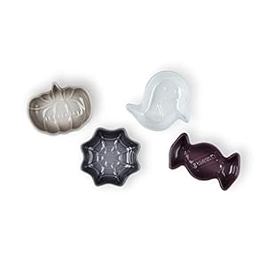 ル・クルーゼ 小皿 ミニ ハロウィン ディッシュ S パンプキン ウェブ キャンディ ゴースト 4個入り