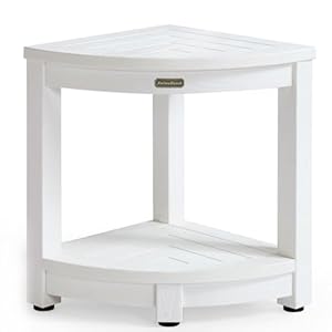 KaimuBench Eck-Duschhocker Weiß KB-ST-002