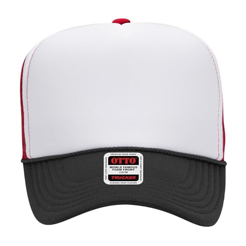 Image of OTTO Polyester Foam Front 5 Panel High Crown Mesh Back Trucker Hats in 97, Bulk, Wholesale