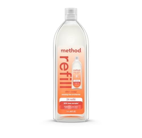 Method Super Shine Liquid Dish Soap Refill Powered by Enzymes Among the Orchards Scented 48 fl oz