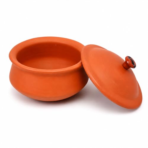 Image of KSI 1000ml Clay Dahi Handi with Lid | Terracotta Curd Pot for Storage | Food Safe Earthen Matka | Natural, Eco-Friendly Mitti Pot for Dahi, Storage & Traditional Use