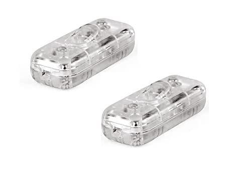 Set 2 - Interruttore trasparente passafilo a bilanciere ricambi per lampade e lumi