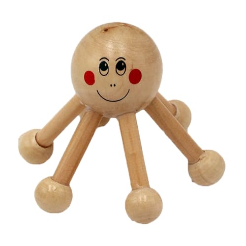 Masseur della testa a forma di ragno - Strumento di rilassamento in legno manuale a sei per alleviare il cuoio capelluto | Dispositivo terapeutico di auto-massaggio per la pressione profonda, po