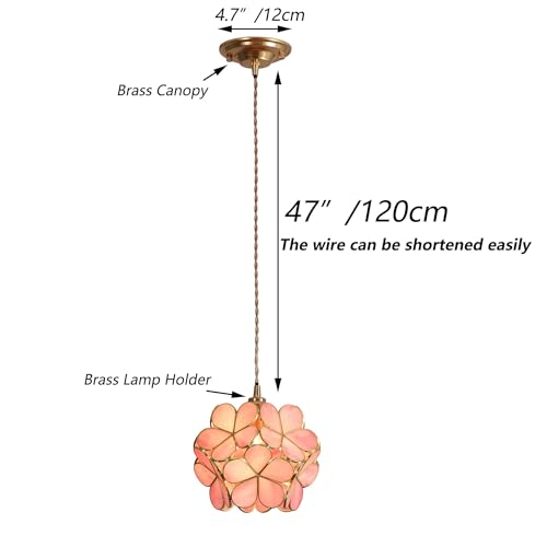 Image of Bieye CC04 Vintage Brass Ceiling Pendant Light, Antique Electroplated Hanging Light Fixture with 4FT Cord, for Dining Room, Kitchen Island, Living Room
