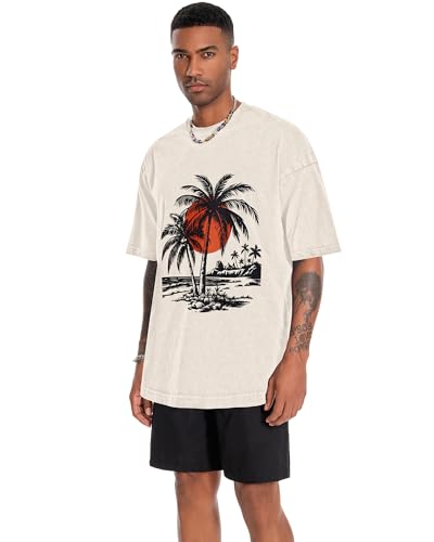 Image of Oversized Tshirts for Men Short Sleeve Vintage Washed Basic Loose Tees 2026