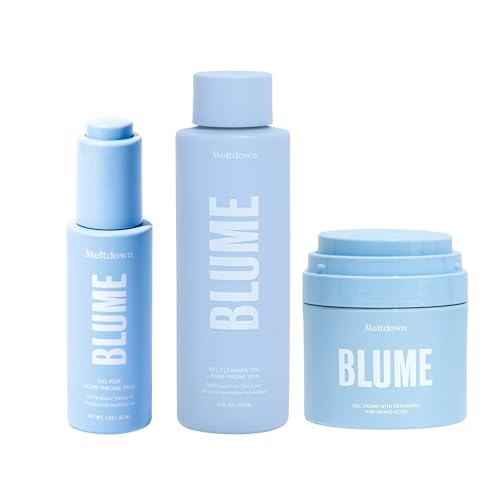 Blume Meltdown Bundle - Soothing Facial Cleanser for Acne-Prone Skin (6 oz), Acne Treatment Face Oil (1 Oz), Oil-Free Ceramide Gel Cream Face Moisturizer (1.69 Oz) image 3