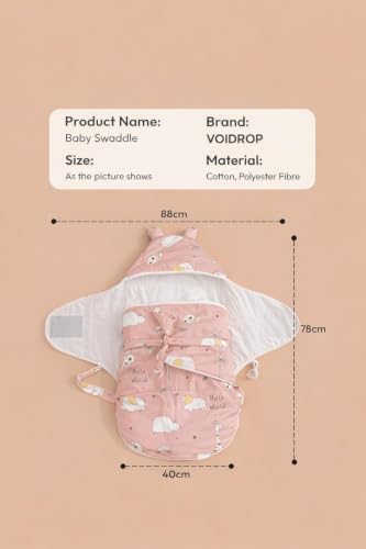 Image of VOIDROP Baby Swaddle Wrap for Newborn 0 to 9 Months, Baby Sleeping Bag with Hood, Muslin Swaddle for All Season, Animal Print | Green Color