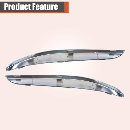 image for labwork Front Bumper Molding Chrome Trim Set Left and Right Replacemen