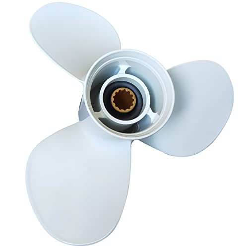 Image of 11 1 /8x13-G Boat Moto Aluminum Propeller - for Yamaha Outboard Engines 30HP 40HP 50HP 60HP Replace 69W-45945-00-00 663-45945-02-EL,13 Spline Tooth - Aluminum Outboard