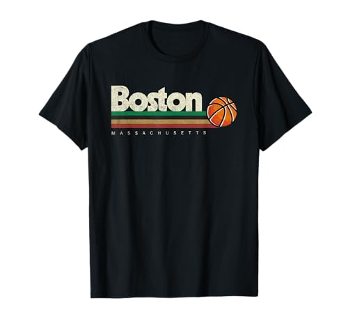 Vintage Basketball Boston City Retro Stripes Tee