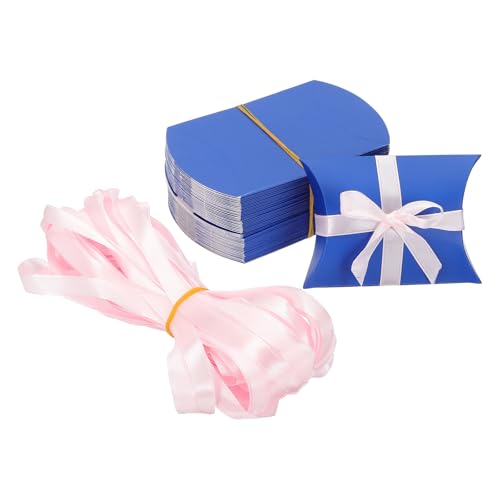 Boîtes Oreiller Bonbon d'Anniversaire et Fêtes - Pochette Cadeau Bleu Foncé pour Remerciement