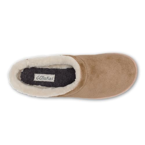 OLUKAI Mani Women's Leather Mule Slippers, Soft & Comfortable Slippers with Fleece Lining, Thick Rubber Outsole, All-Day Wear4