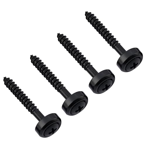 Musiclily Neck Joint Ferrules Bushings with Screws for Electric Guitar Bass, Black (Pack of 4)