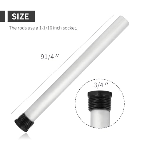Image of RV Water Heater Anode Rod 232767 with PTFE Tape and Element Wrench, 1 /2 inch Hex, 9.25 inchL x 3 /4 inch NPT Threads, Magnesium Rv Hot Water Tank Anode Rod Replacement for Suburban Mor-Flo Water Heater Tanks